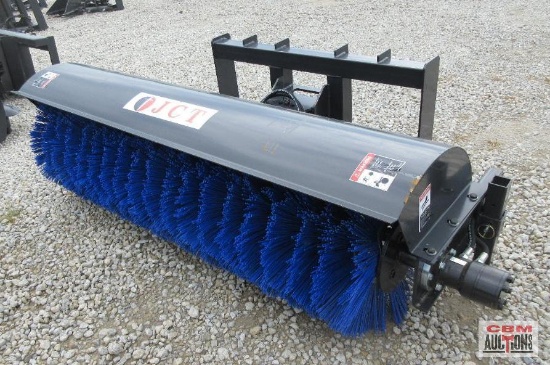 JCT 72" Skid Steer Angle Broom, Direct Drive Motor With Hoses & Couplers *1