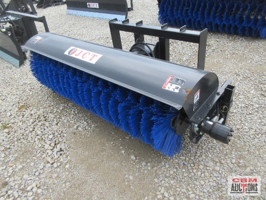 JCT 72" Skid Steer Angle Broom, Direct Drive Motor With Hoses & Couplers *1