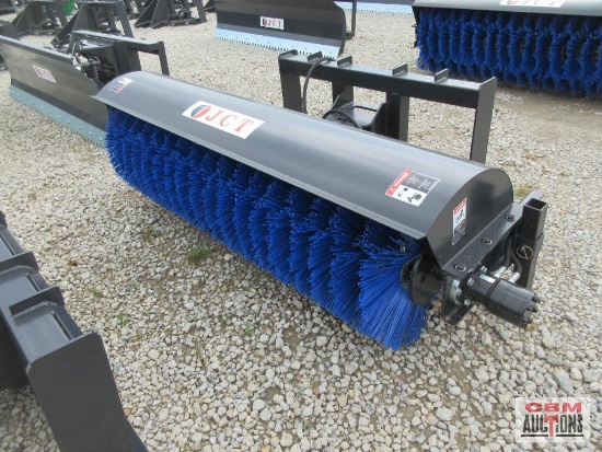 JCT 72" Skid Steer Angle Broom, Direct Drive Motor With Hoses & Couplers *1