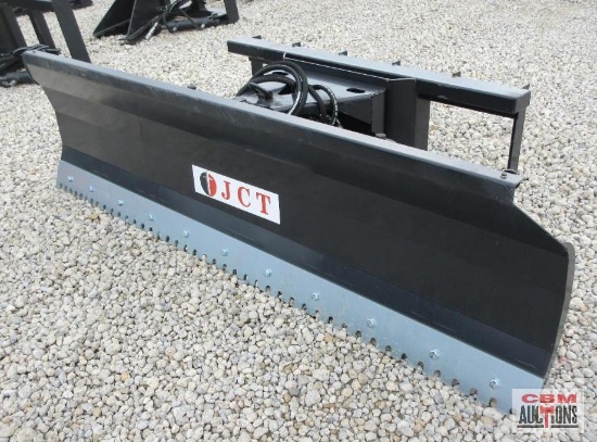 JCT 84" Skid Steer Power Angle Dozer Blade, Reversible Smooth Or Serrated Cutting Edge With Hoses &