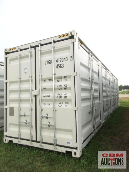 2026 40' Cargo Shipping Container, 9'6" High Cube, 492" Double Doors On The Side And Rear Doors,
