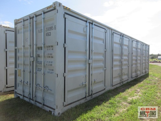 2026 40' Cargo Shipping Container, 9'6" High Cube, 492" Double Doors On The Side And Rear Doors,