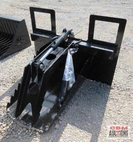 KC 40" Skid Steer Tree Spade Ditch Stump Bucket With Grapple With Hoses #405 *2