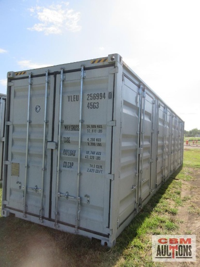 2026 40' Cargo Shipping Container, 9'6" High Cube, 492" Double Doors On The Side And Rear Doors,
