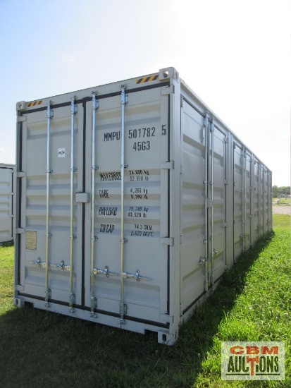 2026 40' Cargo Shipping Container, 9'6" High Cube, 4-92" Double Doors On The Side And Rear Doors,