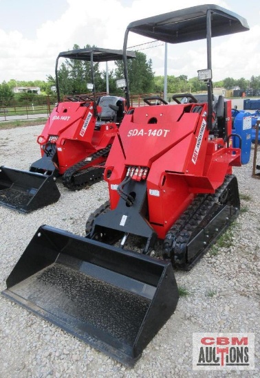 AGT SDA-140T Track Loader Mini Skid Steer, 15HP Gasoline Engine, Open Operator Station, Aux