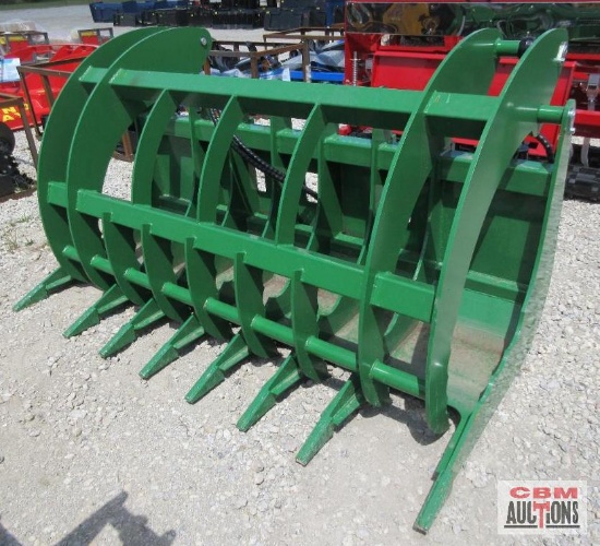 AGT SRR72 72" Heavy Duty Hydraulic Log Brush Grapple, Hoses & Couplers S# 101E