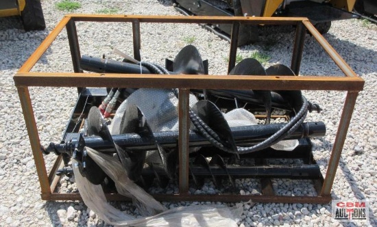 Mower King SSECAG-Y Skid Steer Hydraulic Post Hole Auger Drive & 6",12" & 14" Auger Bits S# 401E *1