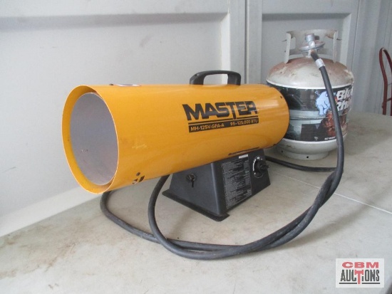 Master MH-125V-GFA-A LP Propane And Electric Torpedo Heater 125,000 BTU With Empty Propane Tank *B8