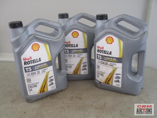 3-Gallons Of Shell Rotella T5 SAE 10W-30 Engine Oil *A6