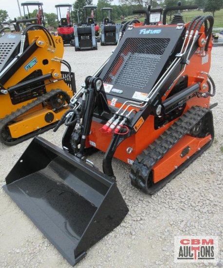 Future FT36C Mini Skid Steer Loader, 420cc Gas, Aux Hydraulics, Quick Attach 38" Bucket, Riding