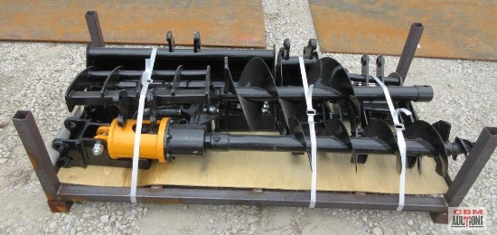 Future 8 Pc Mini Excavator Attachments, 8" Tooth Bucket, Auger Drive With 8" Bit 12" Auger Bit,