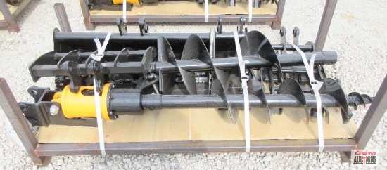 Future 8 Pc Mini Excavator Attachments, 8" Tooth Bucket, Auger Drive With 8" Bit 12" Auger Bit,