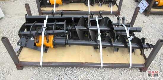 Future 8 Pc Mini Excavator Attachments, 8" Tooth Bucket, Auger Drive With 8" Bit 12" Auger Bit,