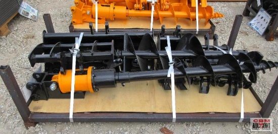 Future 8 Pc Mini Excavator Attachments, 8" Tooth Bucket, Auger Drive With 8" Bit 12" Auger Bit,