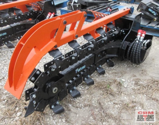 Future FT-D39F 8"x39" Hydraulic Skid Steer Trencher, Hoses & Couplers S# 5194 *5