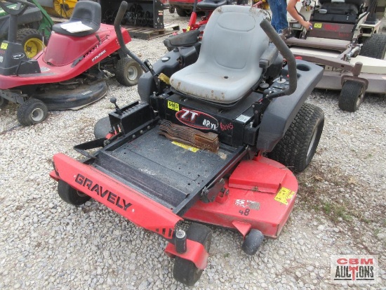 Gravely ZT 48XL Mid-Mount Zero Turn Lawn Mower, Kohler, 790 Hrs, 48" Deck S#5205 (Runs) *5