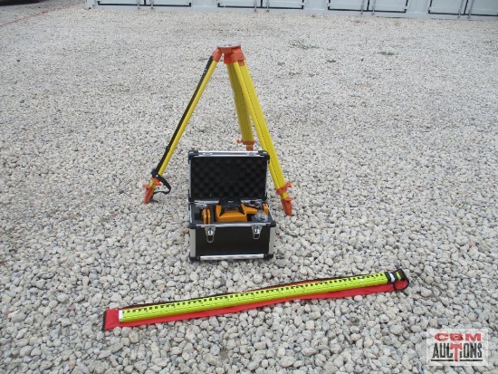 Future Self-Leveling Rotary Laser Level With Batteries, Receiver, Tripod, Grade Rod & Case *C18