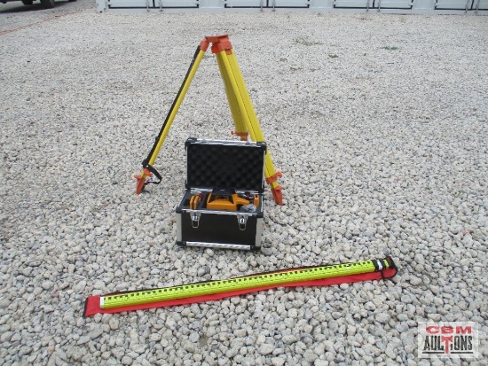 Future Self-Leveling Rotary Laser Level With Batteries, Receiver, Tripod, Grade Rod & Case *C19