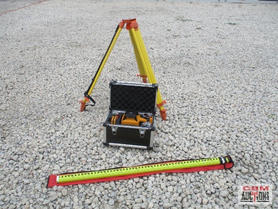 Future Self-Leveling Rotary Laser Level With Batteries, Receiver, Tripod, Grade Rod & Case *C19