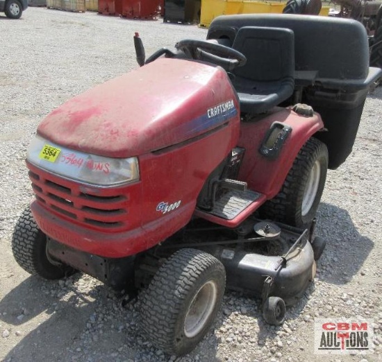 Craftsman GT5000 Riding Lawn Tractor, 25 Hp Kohler, 54" Deck, With Bagger (Runs) *5