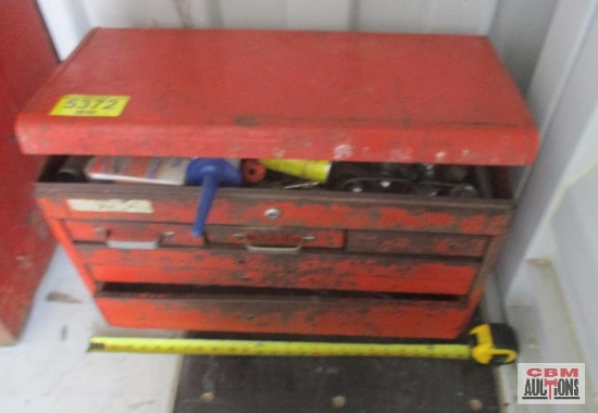 Red Top Chest ToolBox, Hand Tools & Contents *E25