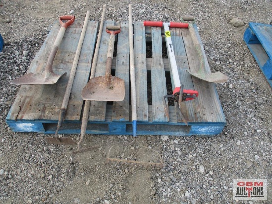 Pallet Of Assorted Hand Tools,Shovels, AndRakes *7