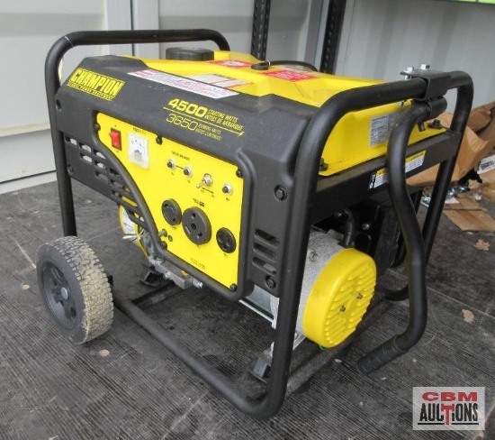 Champion 4500 Watt Generator, 224cc Gas (Seller Said Unused) *CRear