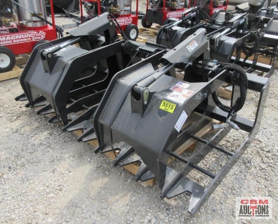 Stout XHD76 76" Skid Steer Utility Brush Grapple 3,045 PSI Hydraulic Lines NPT Hydraulic Flat-Faced