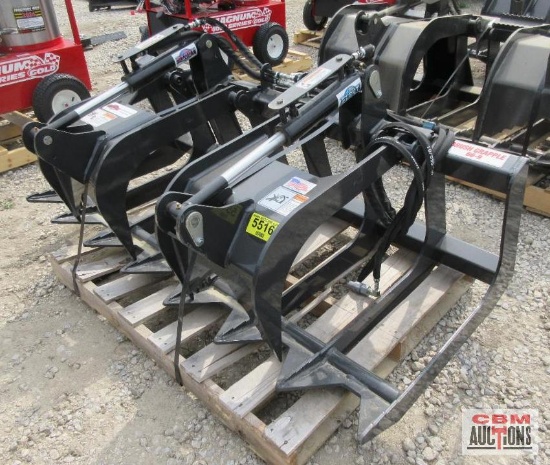 Stout 66-9 66" 9" Tine Spacing, Skid Steer Brush Grapple Hoses & Couplers *5