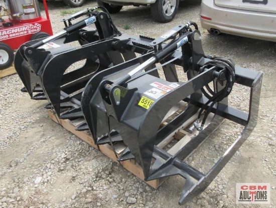 Stout Skid Steer Brush Grapple HD72-8 Complete With Hoses and Ends High Strength Steel 3/8" 72" x