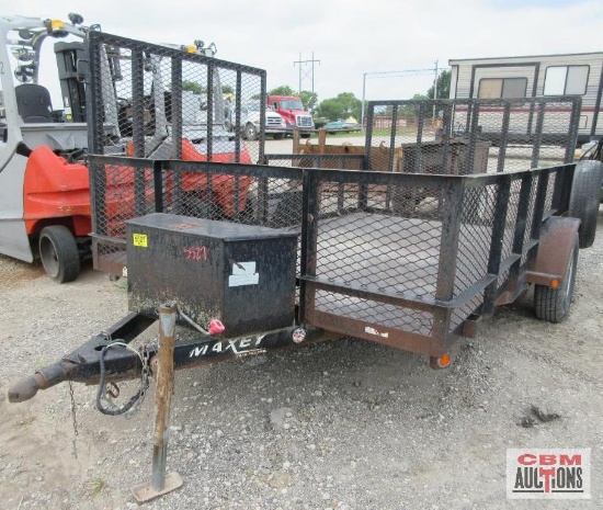 2009 Maxey 81"x12' Single Axle Trailer With Flip Up Gate, VIN # 5R8U812159M013766