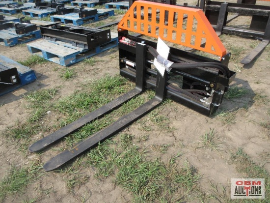 Wolverine PFA-11-3300G Skid Steer 48" Hydraulic Pallet Forks With Hoses And Couplers S# 0471