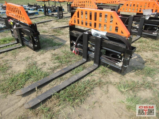 Wolverine PFA-11-3300G Skid Steer 48" Hydraulic Pallet Forks With Hoses And Couplers S# 0540 *14