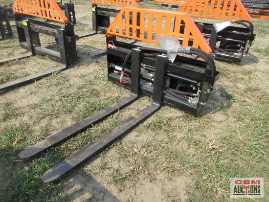 Wolverine PFA-11-3300G Skid Steer 48" Hydraulic Pallet Forks With Hoses And Couplers S# 0548 *14