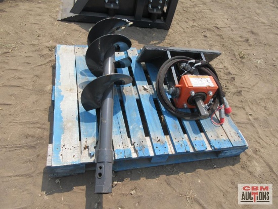 Wolverine Mini Skid Steer MAD-12-12D Auger Drive & 12" Hex Drive Auger Bit, With Hoses And Couplers