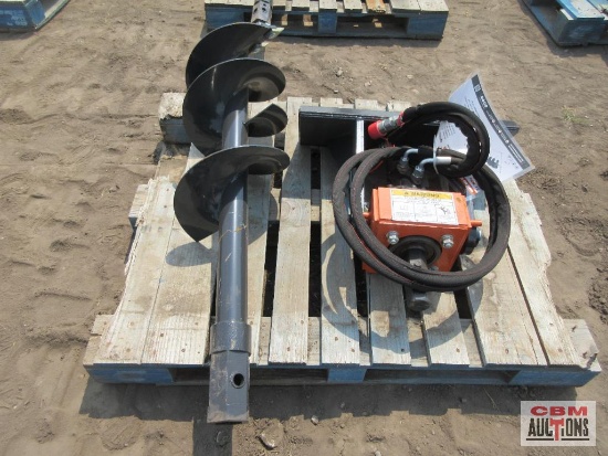 Wolverine Mini Skid Steer MAD-12-12D Auger Drive & 12" Hex Drive Auger Bit, With Hoses And Couplers
