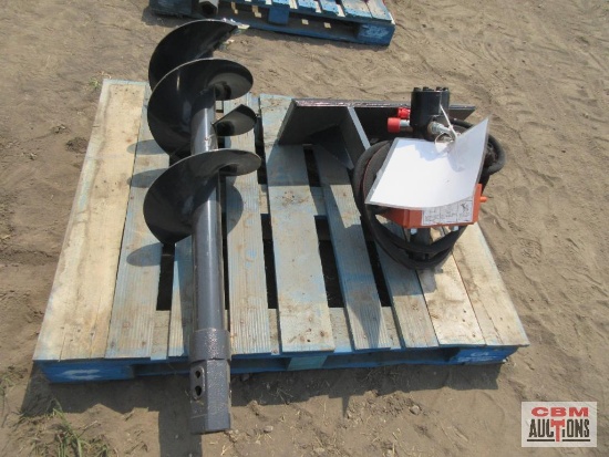 Wolverine Mini Skid Steer MAD-12-12D Auger Drive & 12" Hex Drive Auger Bit, With Hoses And Couplers