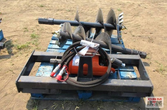 Wolverine ADB-13-1218R Skid Steer Hydraulic Post Hole Digger, Hex Drive, 12" & 18" Augers With Hoses