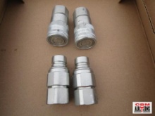 2 Sets Of Skid Steer Hydraulic Hose Quick Couplers, 2 Female & 2 Male For 1/2" NPT Pipe Thread *A22
