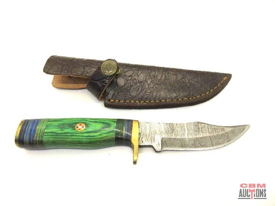 Damascus Knife With Leather Sheath *Office