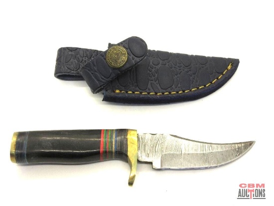 Damascus Knife With Leather Sheath *Office