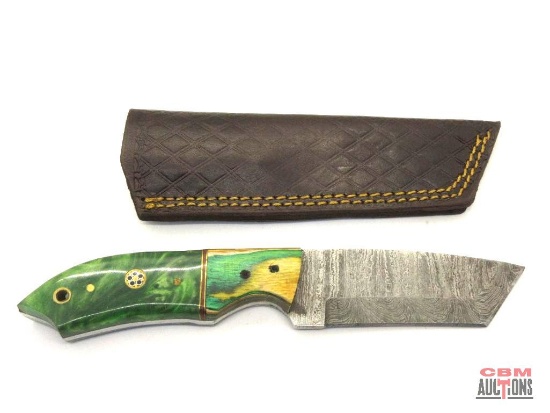 Damascus Knife With Leather Sheath *Office