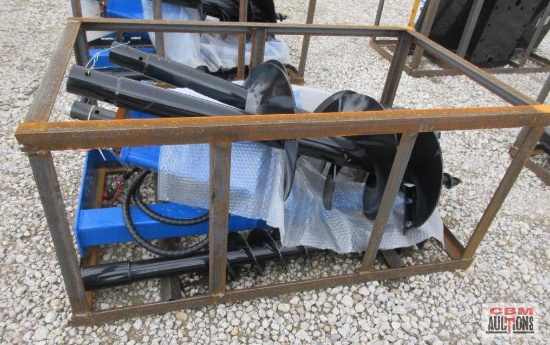 AGT SSECAG-Y Skid Steer Hydraulic Post Hole Auger Drive & 6", 12", & 14" Auger Bits S# 102A *1