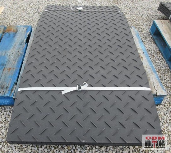 PABREAK (5) Ground Protection Mats 39.5" x 79" Diamond Plated Smooth Plate Tread Design,