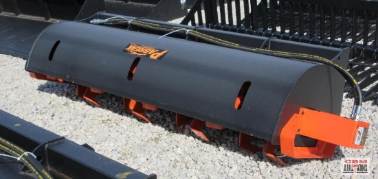 PABREAK 72" Skid Steer Hydraulic Rotary Tiller 4" Cut Depth, With Hoses & Couplers, Direct Drive