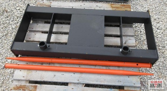 PABREAK Dual Hay Bale Spear Spike Skid Steer Attachment Plate *1