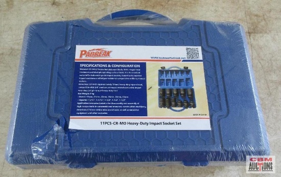 PABREAK 11 Pcs Heavy Duty SAE/Metric 3/4" Drive Impact Socket Set 17mm-41mm, 13/16"-1 1/2" *F15