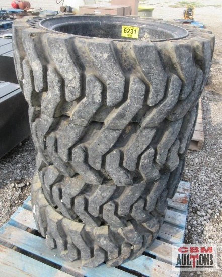 Skid Steer Airless Tires 33x12x20. (Seller Said Very Low Hours, Removed From Case 1845C) *7