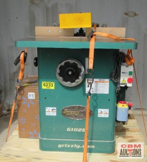Grizzly G1026 3HP Wood Shaper 240 Volt Single Phase, Spindle Sizes 1/2", 3/4", and 1", Spindle